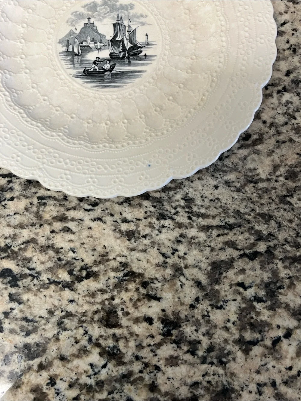 Vintage Spode Jewel Copeland Nautical Plate With Lace Border